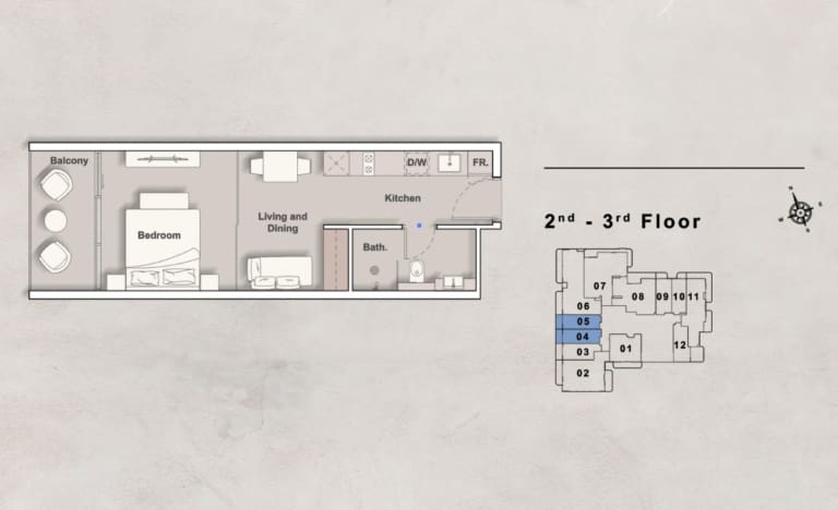 Iraz Creek View Studio Apartment Type B Floor Plan