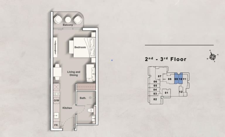 Iraz Creek View Studio Apartment Type C Floor Plan