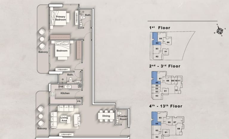 Iraz Creek View 2 Bedroom Type C Floor Plan