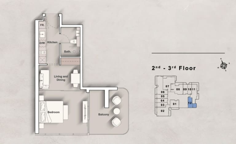 Iraz Creek View Studio Apartment Type D Floor Plan