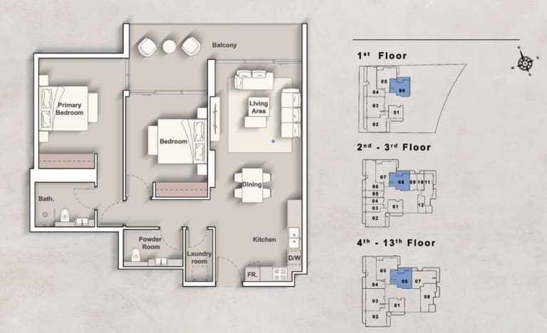 Iraz Creek View 2 Bedroom Type E Floor Plan