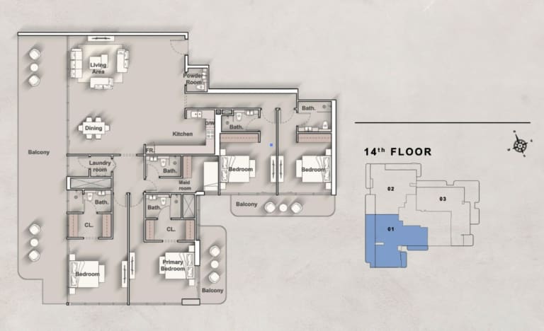 Iraz Creek View 4 Bedroom Penthouse Type A Floor Plan