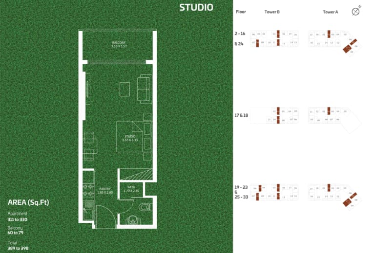Sportz by Danube Studio Apartment Floor Plan