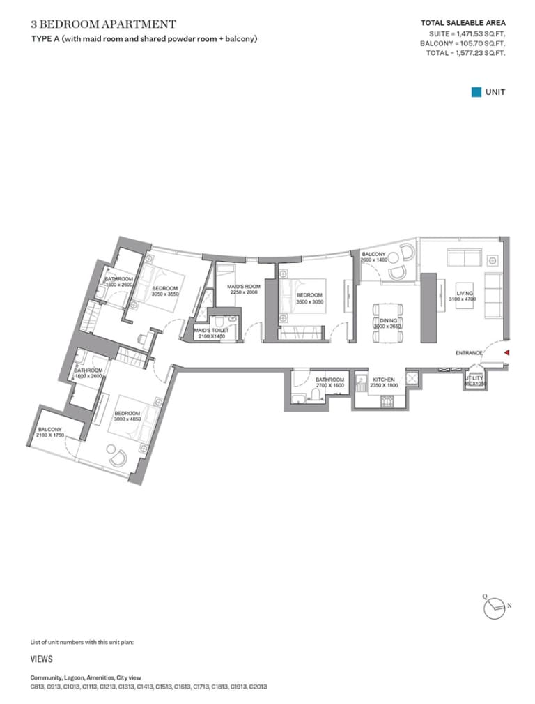 Skyscape Aura Level 1 Bedroom Apartment Type A Floor Plan