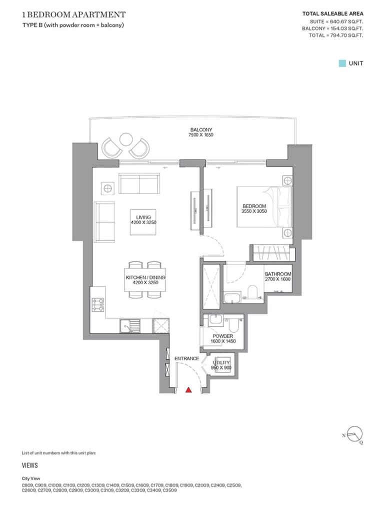 Skyscape Aura Level 1 Bedroom Apartment Type B Floor Plan