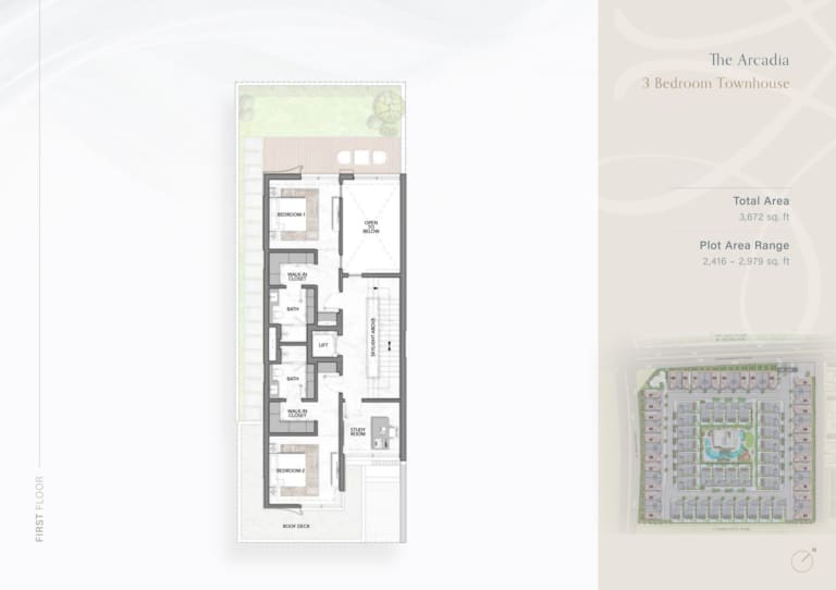 The Watercrest The Arcadia 3 Bedroom Townhouse Floor Plan