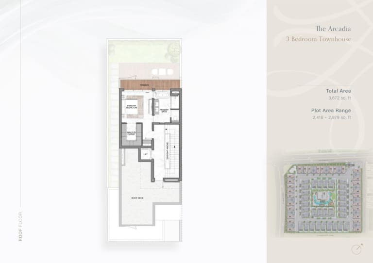 The Watercrest The Arcadia 3 Bedroom Townhouse -2 Floor Plan