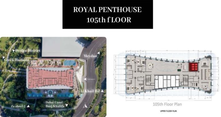 Tiger Sky Tower Royal Penthouse 105th Floor Plan