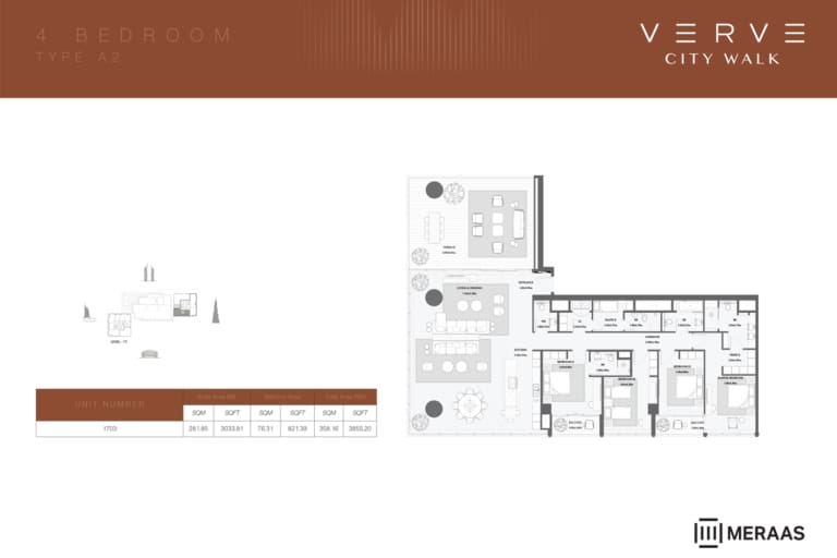 Verve at City Walk 4 Bedroom Type A2 Floor Plan