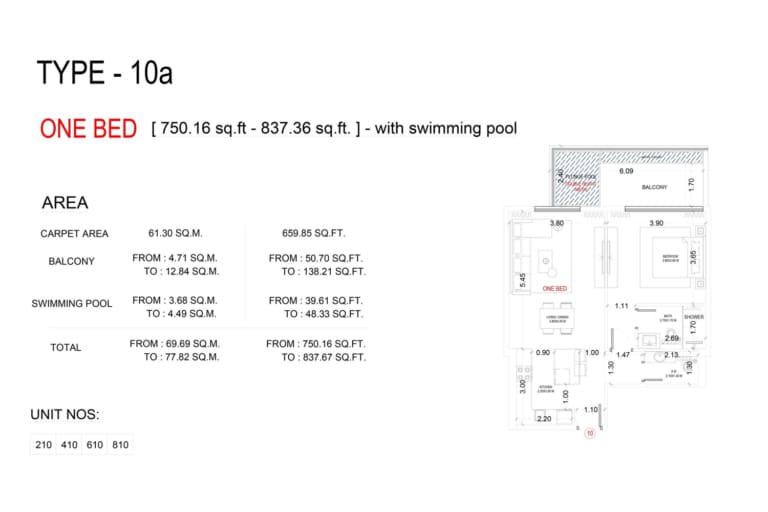 VUE By Crystal Bay 1 Bedroom Apartment Type 10A Floor Plan