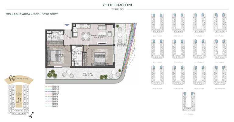 ELO 3 – 2 Bedroom Type B3 Floor Plan