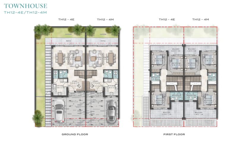Natura 2 Townhouse Type TH12-4E / TH12-4M Floor Plan