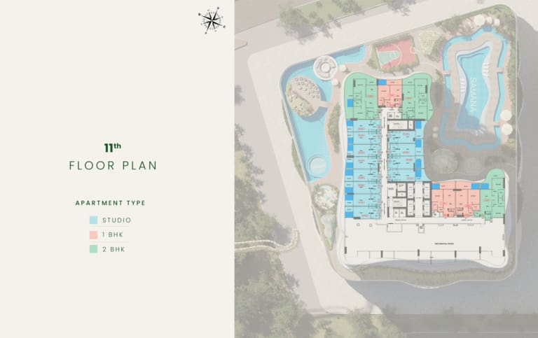 Samana Al Barari Views 11th Floor Plan