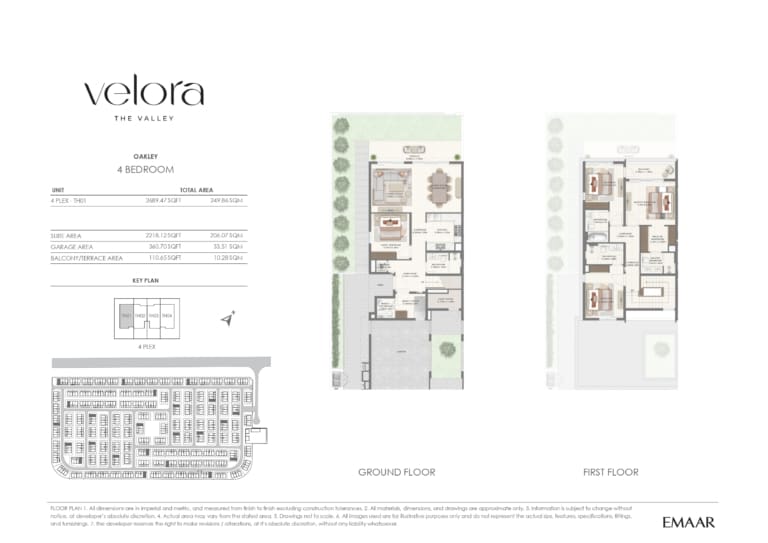 Velora The Valley OAKLEY 4 Bedroom Unit 4 PLEX – TH01 Floor Plan