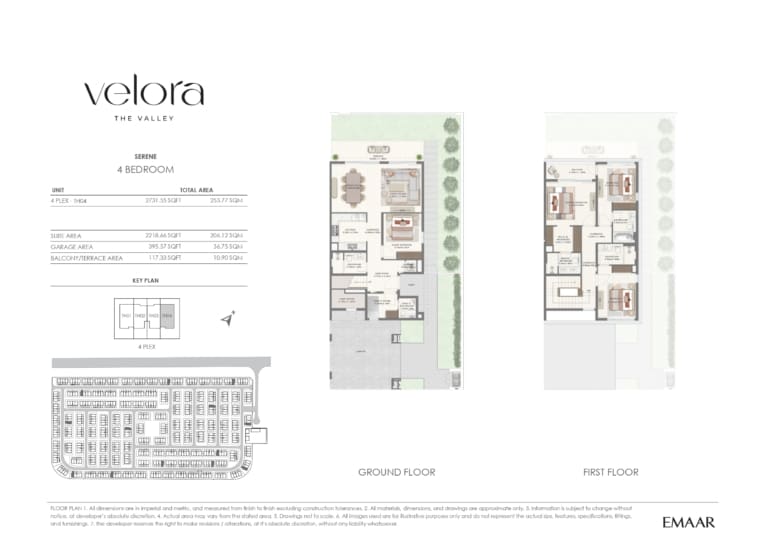Velora The Valley SERENE 4 Bedroom Unit 4 PLEX – TH04 Floor Plan