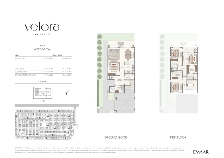 Velora The Valley NASH 4 Bedroom Unit 4 PLEX – TH01 Floor Plan