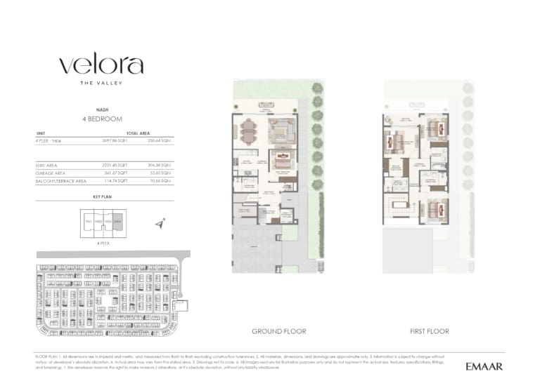 Velora The Valley NASH 4 Bedroom Unit 4 PLEX – TH04 Floor Plan