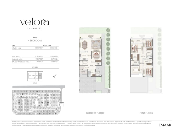 Velora The Valley VALE 4 Bedroom Unit 4 PLEX – TH04 Floor Plan