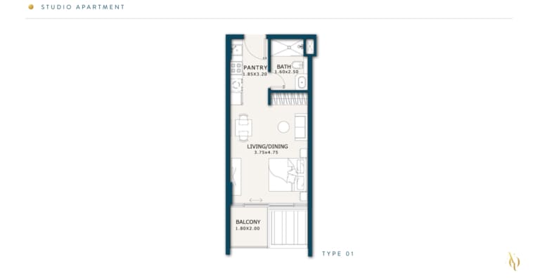 Enqlave Studio Apartment Floor Plan