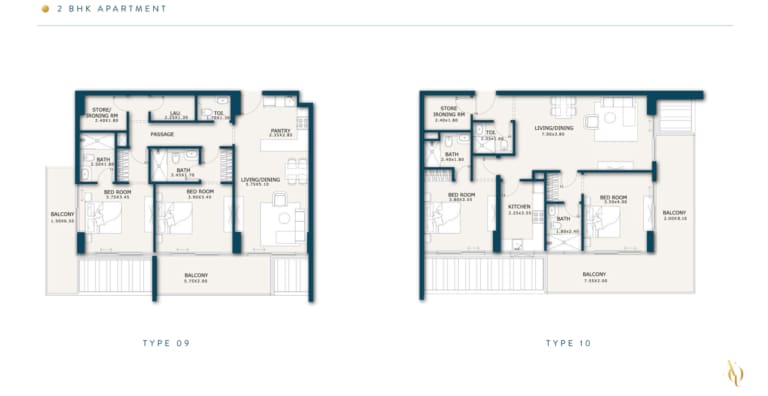 Enqlave 2 Bedroom Apartment Type 9 & 10 Floor Plan