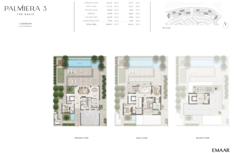 Palmiera Villas 3 – 4 Bedroom Contemporary Villa Floor Plan