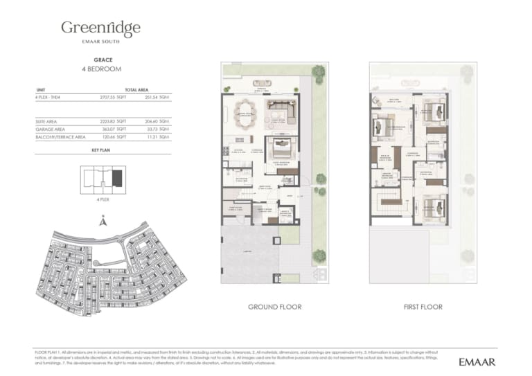 Emaar Greenridge GRACE 4 Bedroom TH-04 Floor Plan