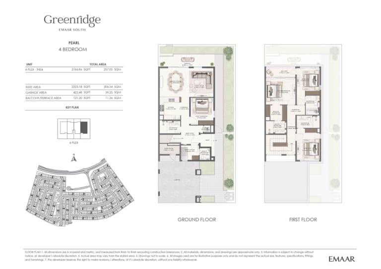 Emaar Greenridge PEARL 4 Bedroom TH-04 Floor Plan