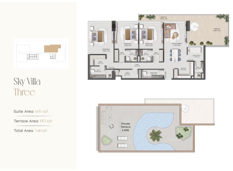 Legado Residence Sky Villa Three Floor Plan