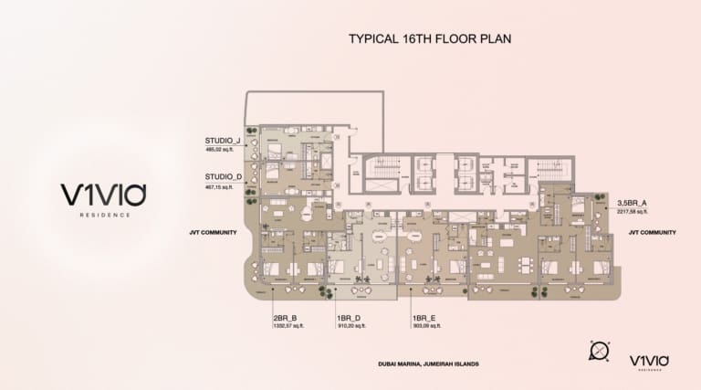 V1VID Residence 16th Floor Plan
