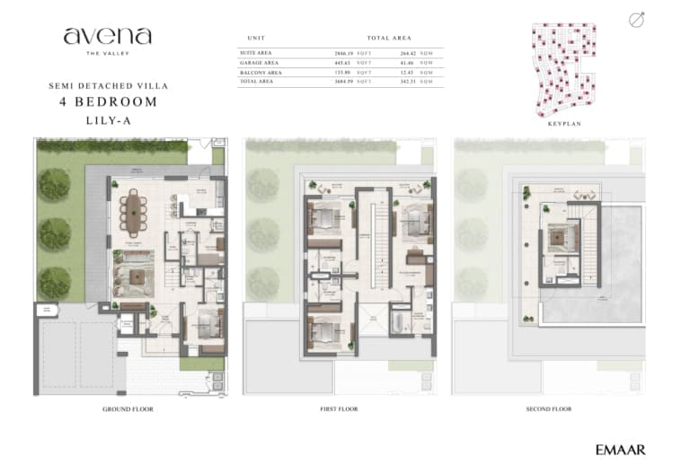 Avena 4 Bedroom Semi Detached Villa Lily A Floor Plan
