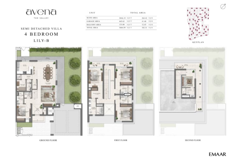 Avena 4 Bedroom Semi Detached Villa Lily B Floor Plan