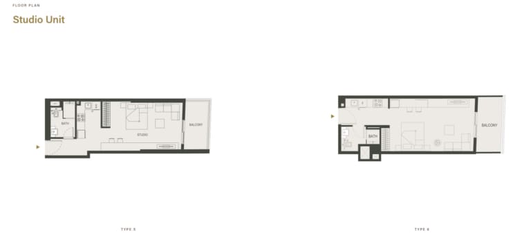 Binghatti Dawn Studio Type 5 & 6 Floor Plan