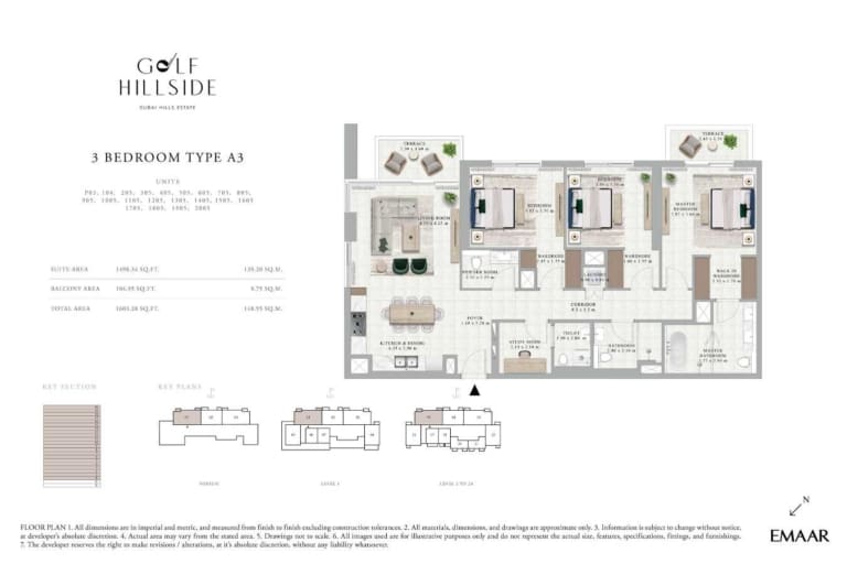 Golf Hillside 3 Bedroom Type A3 Floor Plan