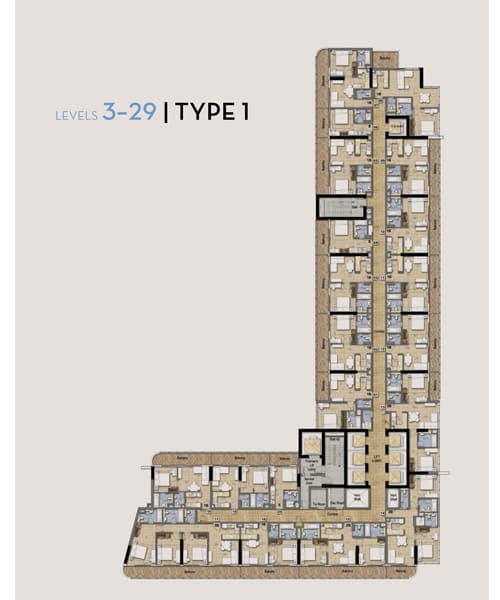Merano Tower Level 3 to 29 Type 1 Floor Plan