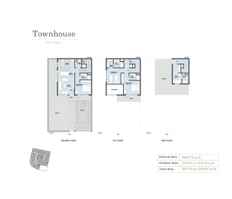 Verdana Residence 10 – 3 Bedroom Townhouse Type A Floor Plan