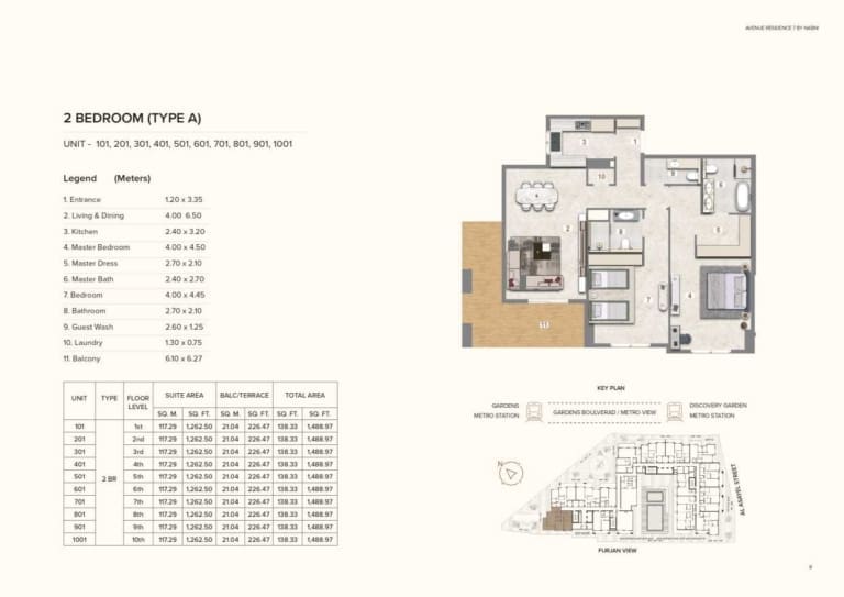 Avenue Residence 7 – 2 Bedroom Type A Floor Plan