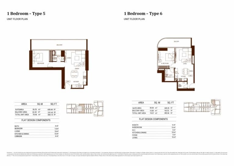 Binghatti Hillviews 1 Bedroom Apartment Type 05 & 06 Floor Plan