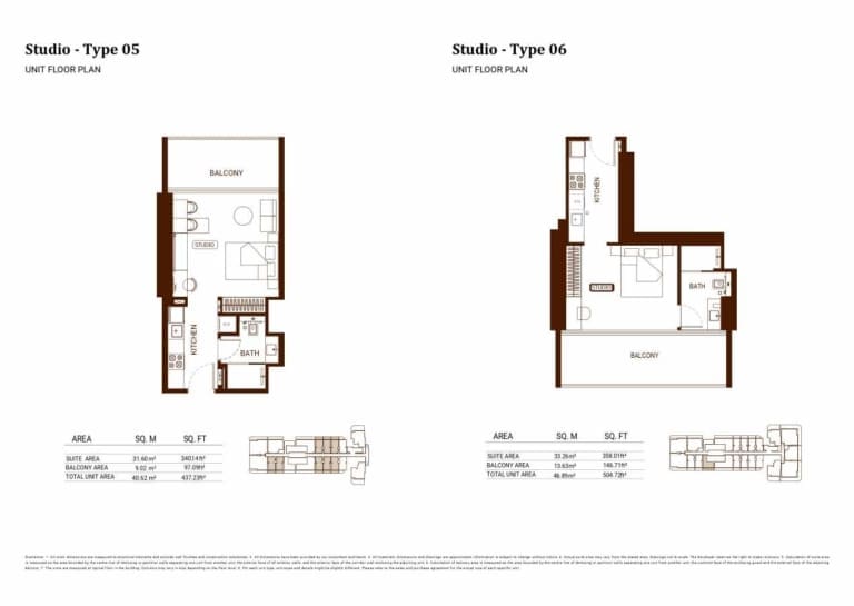 Binghatti Hillviews Studio Apartment Type 05 & 06 Floor Plan