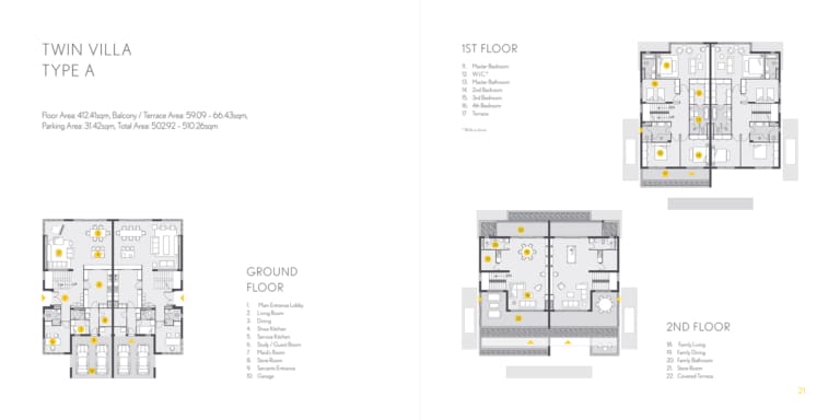 California Village Twin Villa Type A Floor Plan