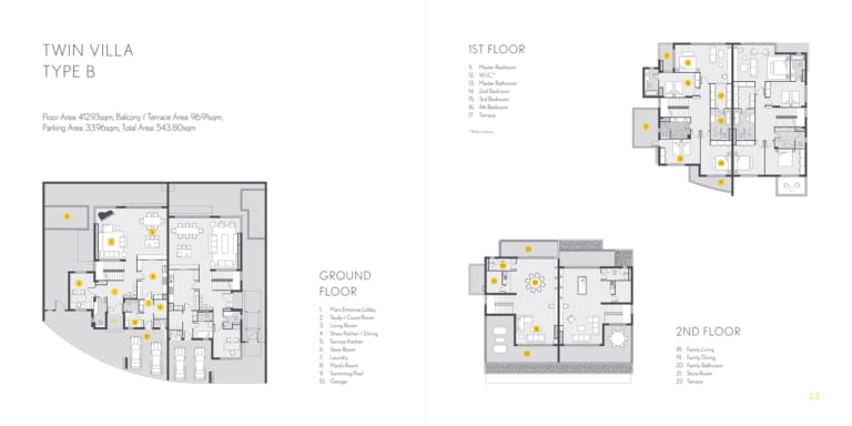 California Village Twin Villa Type B Floor Plan