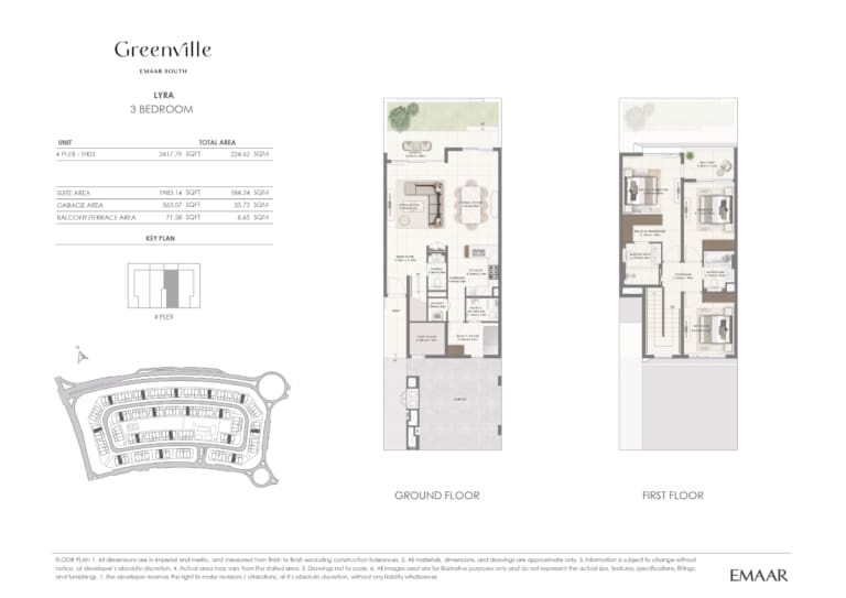 Greenville Lyra 3 Bedroom 1 Floor Plan