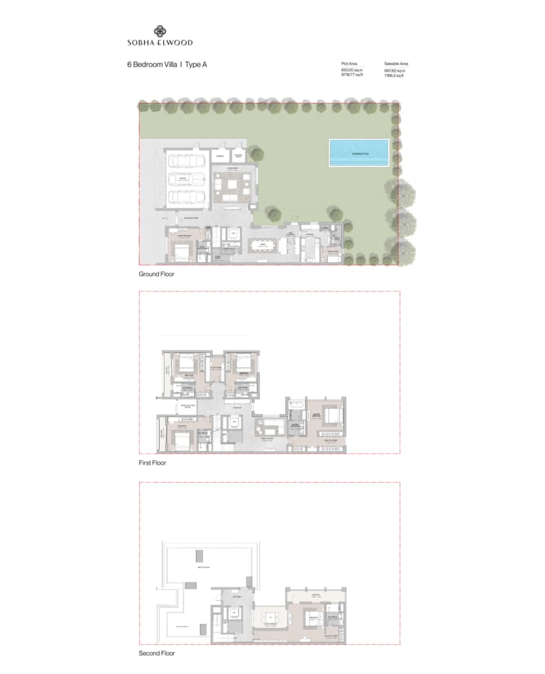 Sobha Elwood 6 Bedroom Villa Type A Floor Plan