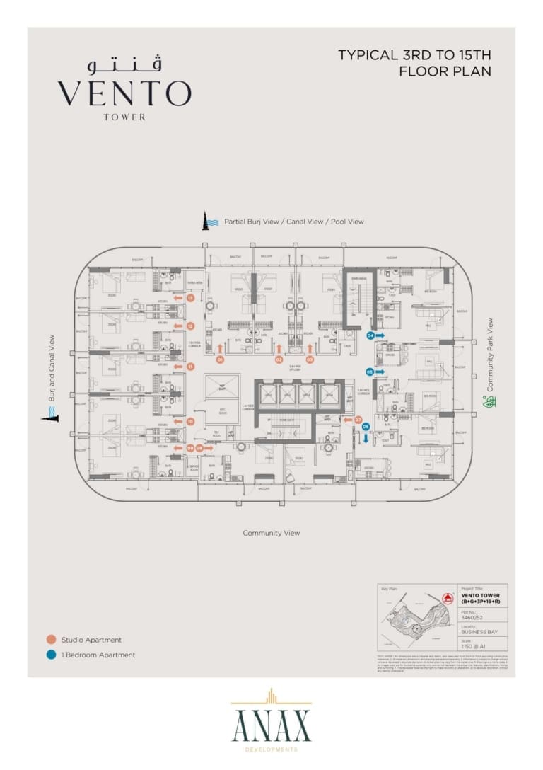 Vento Tower 3rd to 15th Floor Plan