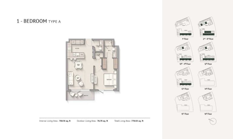 Hillgate 1 Bedroom Apartment Type A Floor Plan