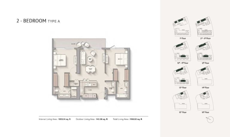 Hillgate 2 Bedroom Apartment Type A Floor Plan