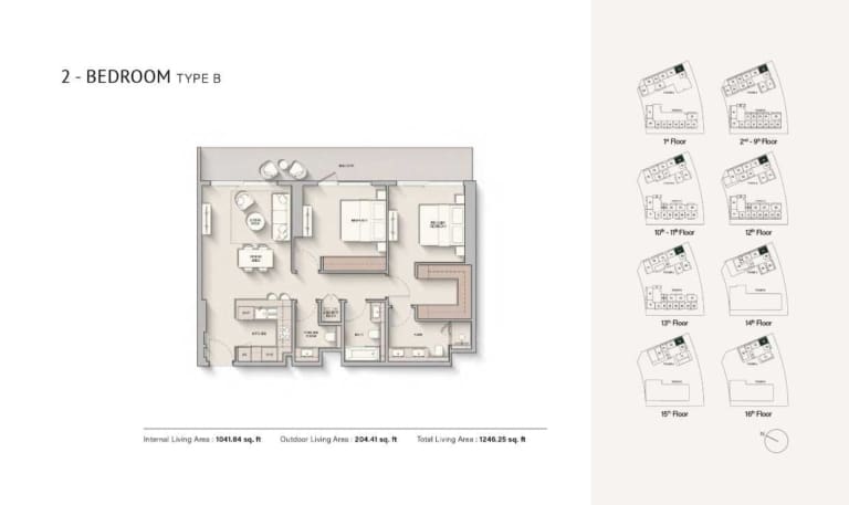 Hillgate 2 Bedroom Apartment Type B Floor Plan