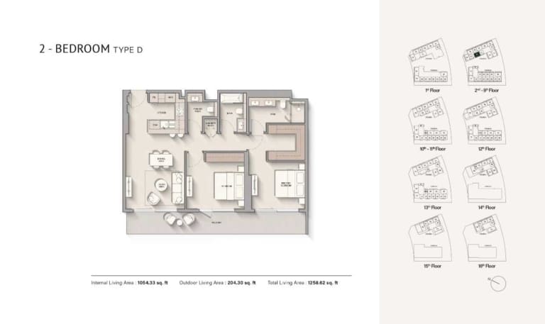 Hillgate 2 Bedroom Apartment Type D Floor Plan