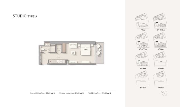Hillgate Studio Apartment Type A Floor Plan