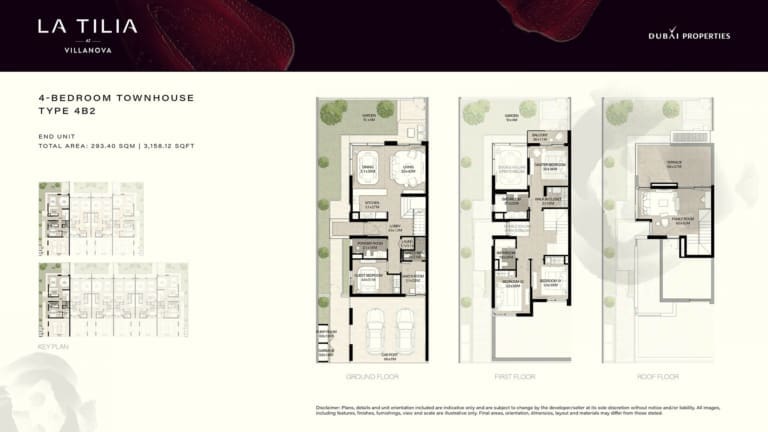 LA TILIA 4 Bedroom Townhouse Type 4B2 Floor Plan