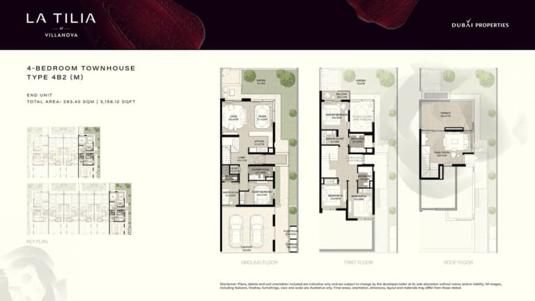 LA TILIA 4 Bedroom Townhouse Type 4B2 M Floor Plan